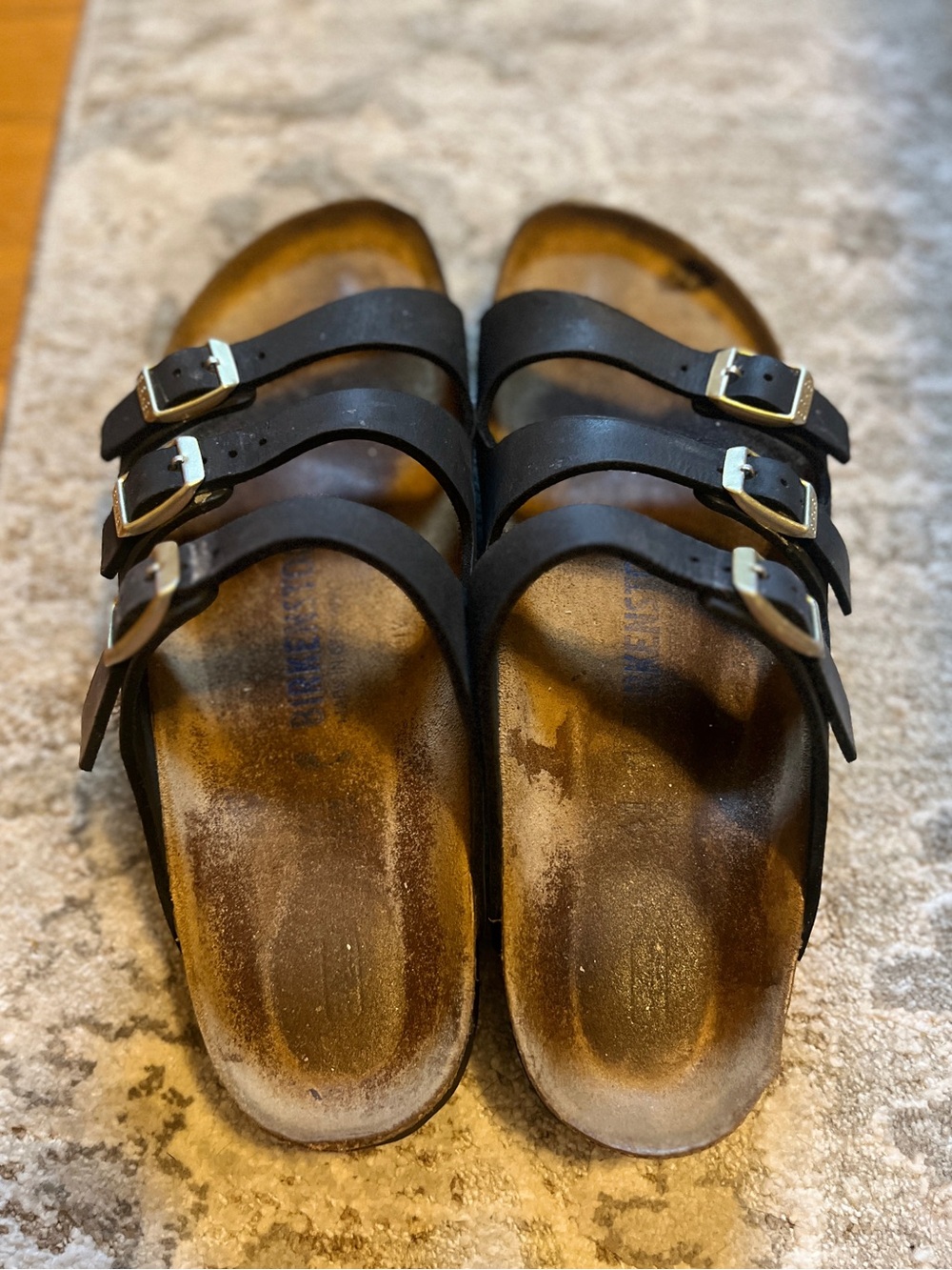 Birkenstock Florida Black Leather Sandals Women’s EU 41 US 10–10.5 Medium/Narrow